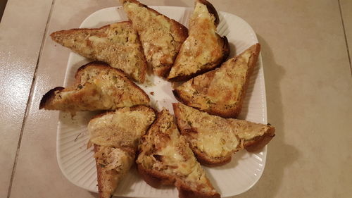 Close-up of bread in plate