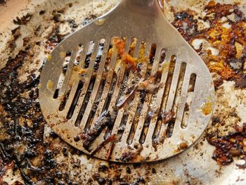 High angle view of food in plate