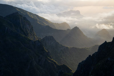 Scenic view of mountains against sky