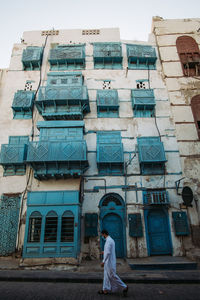Low angle view of building in jeddah al balad district.