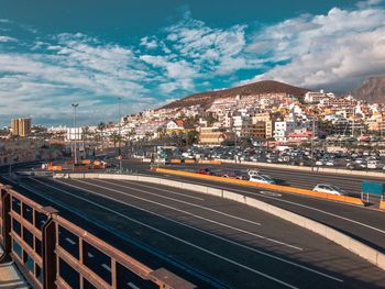 Panoramic view of cityscape against sky