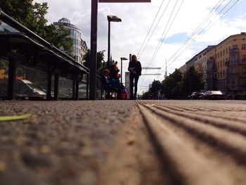 Surface level of railroad tracks