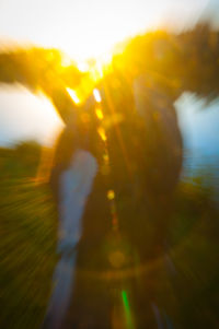 Close-up of reflection of sun in water