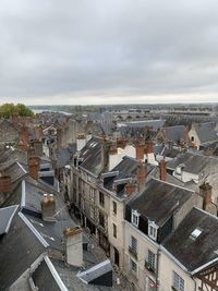 High angle view of townscape against sky