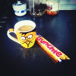 Coffee cup on table