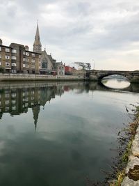 Reflection of buildings in water