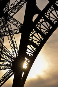 Low angle view of metal structure against sky