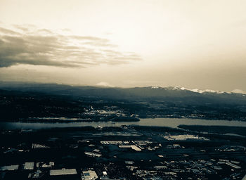 Aerial view of sea against sky