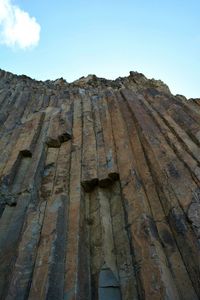 Low angle view of mountain against clear sky