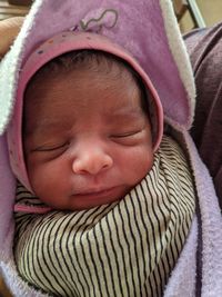 Close-up of baby boy sleeping