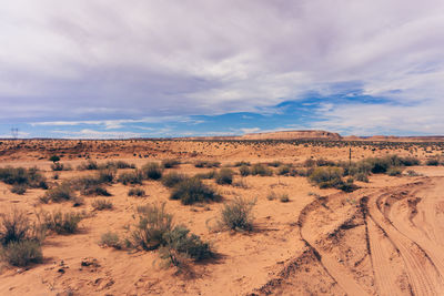 Scenic view of desert against sky