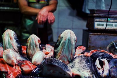 Close-up of fish for sale in market
