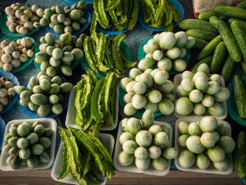 Vegetables for sale at market stall