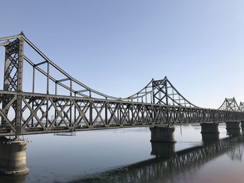 Golden gate bridge over river against sky