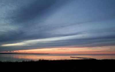 Scenic view of sea against dramatic sky