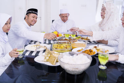 Group of people on table