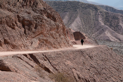 Woman hiking in the mountains