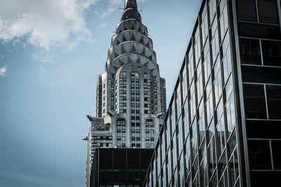Low angle view of chrysler building against sky