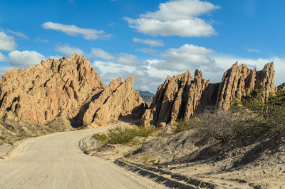 Jagged peaks of quebrada de las flechas near cafayate, salta, argentina.