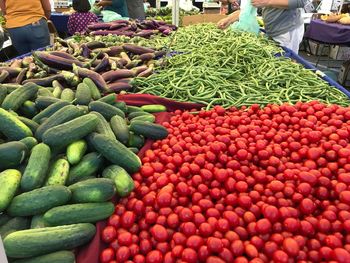 Vegetables for sale at market stall