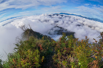 Scenic view of mountains against sky