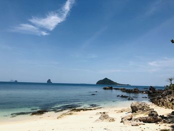 Scenic view of beach against sky