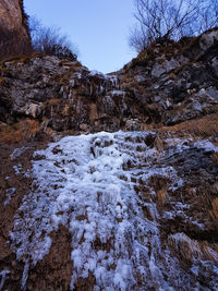 Scenic view of mountain against sky during winter