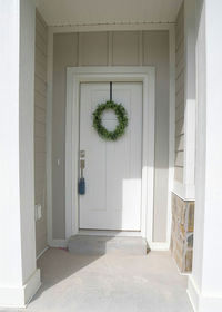 Closed door of old building