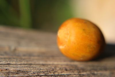 Close-up of orange on table