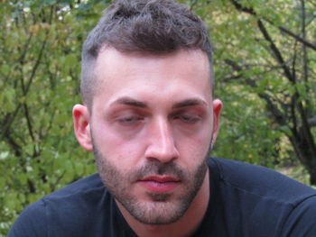 Close-up portrait of young man