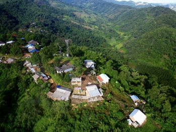 High angle view of townscape