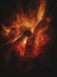 Close-up of fire at night