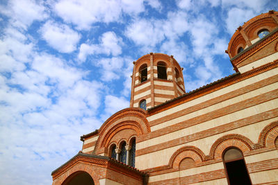 Low angle view of historical building against sky