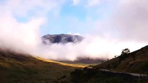 Scenic view of mountains against sky