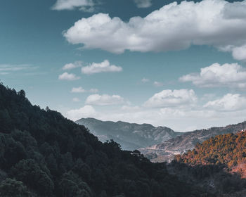 Scenic view of mountains against sky