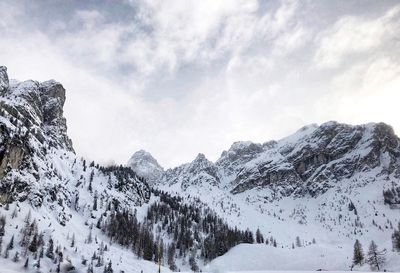 Scenic view of snowcapped mountain against sky