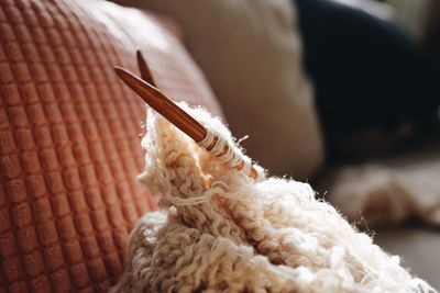 Close-up of knitting 