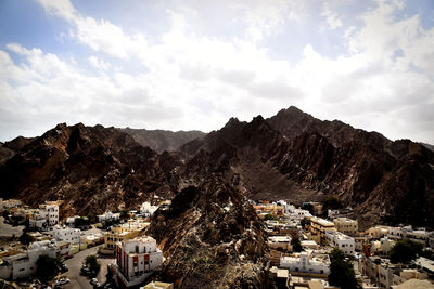 High angle view of townscape against sky