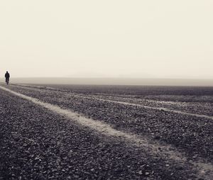 Scenic view of beach against clear sky