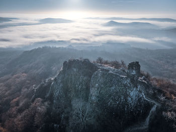 Past and present - ruins of sanda castle

