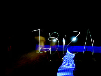 Illuminated multi colored lights at night