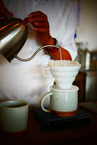 Close-up of coffee cup on table