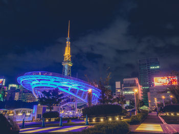 Illuminated city at night