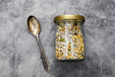 Close-up of bread in jar