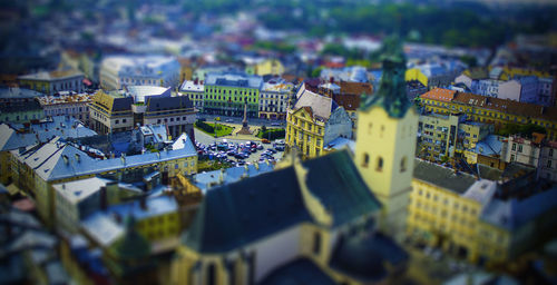 High angle view of cityscape