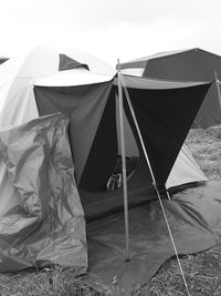 Tent on field at campsite