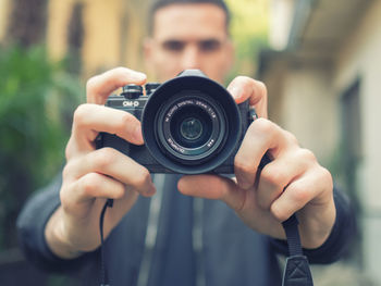 Woman photographing