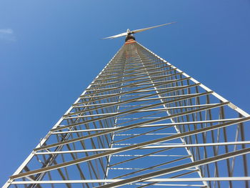 Low angle view of built structure against blue sky