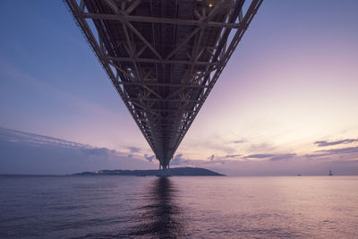 View of bridge over sea during sunset