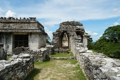 Old ruin building against sky